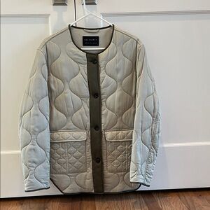 Quilted Jacket with Olive Trim